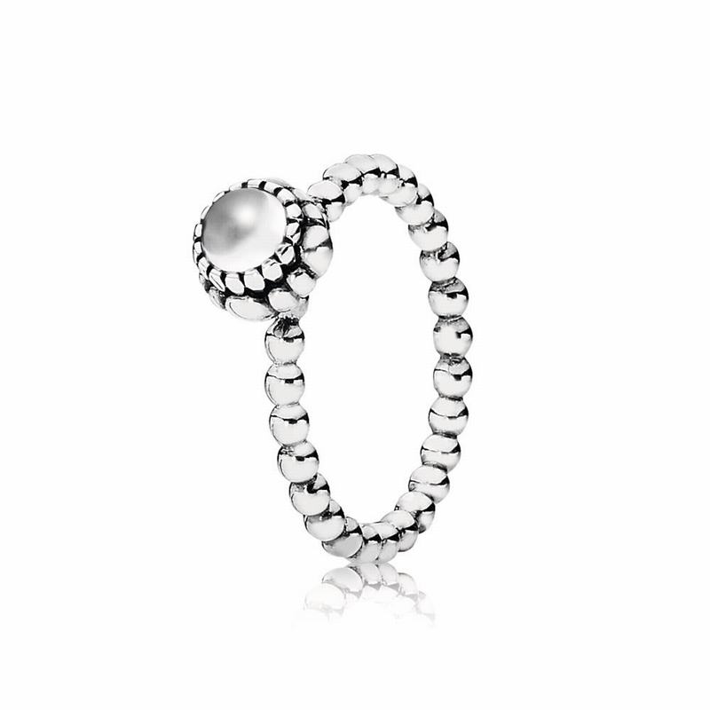 Pandora Australia Birthday Blooms Stackable Ring April - Sterling Silver | GOZQIE841